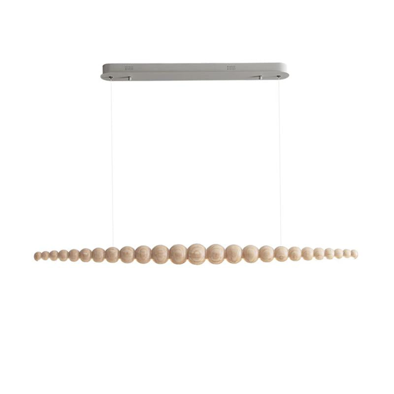 Hängeleuchte LED Holz Metall Schwarz Warmweiß Esstisch Kochinsel Moderne Beleuchtung Lineare Hängeleuchte Skandinavisches Interieur | Restfield