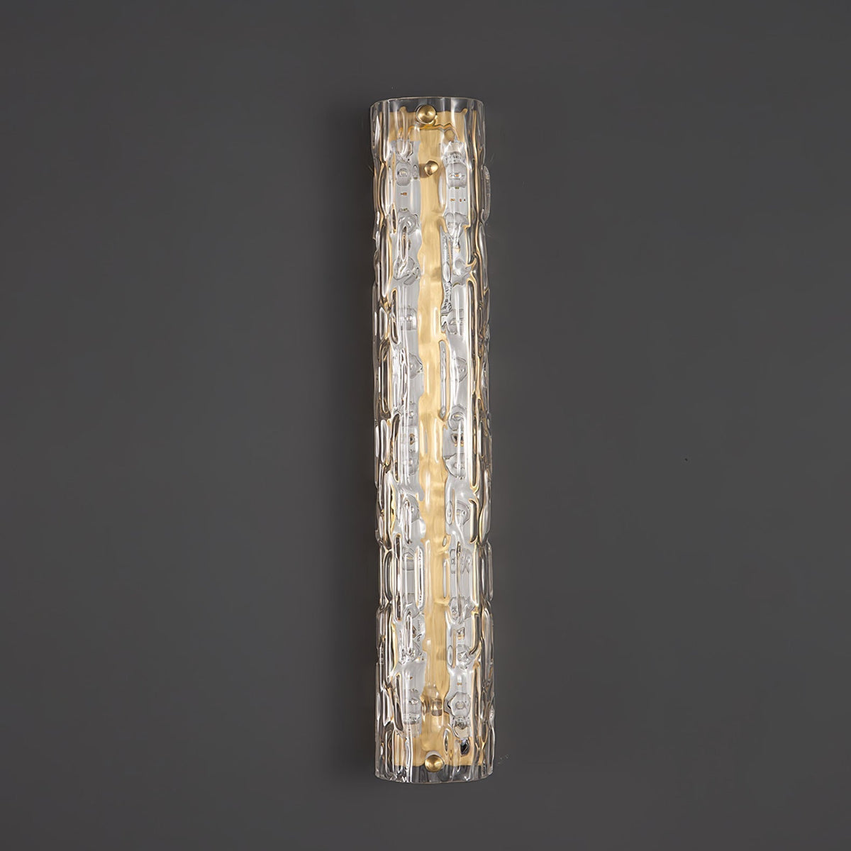 Glas-Wandleuchte aus messingfarbenem Metall, integrierte LED 3000K-6000K, dimmbare integrierte Beleuchtung, Wohnzimmer | Sansoti