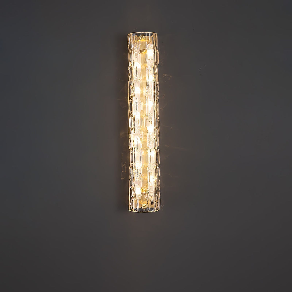 Glas-Wandleuchte aus messingfarbenem Metall, integrierte LED 3000K-6000K, dimmbare integrierte Beleuchtung, Wohnzimmer | Sansoti
