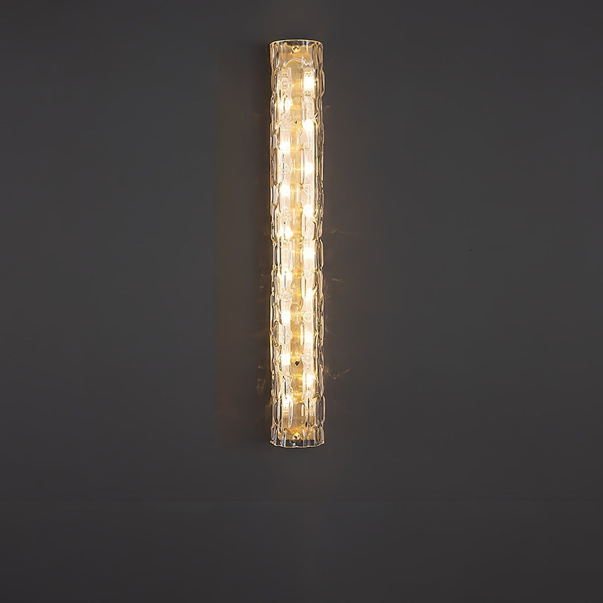 Glas-Wandleuchte aus messingfarbenem Metall, integrierte LED 3000K-6000K, dimmbare integrierte Beleuchtung, Wohnzimmer | Sansoti