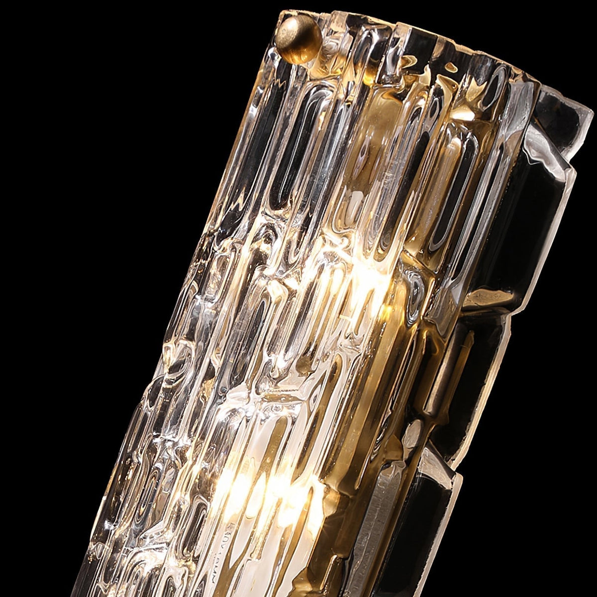 Glas-Wandleuchte aus messingfarbenem Metall, integrierte LED 3000K-6000K, dimmbare integrierte Beleuchtung, Wohnzimmer | Sansoti