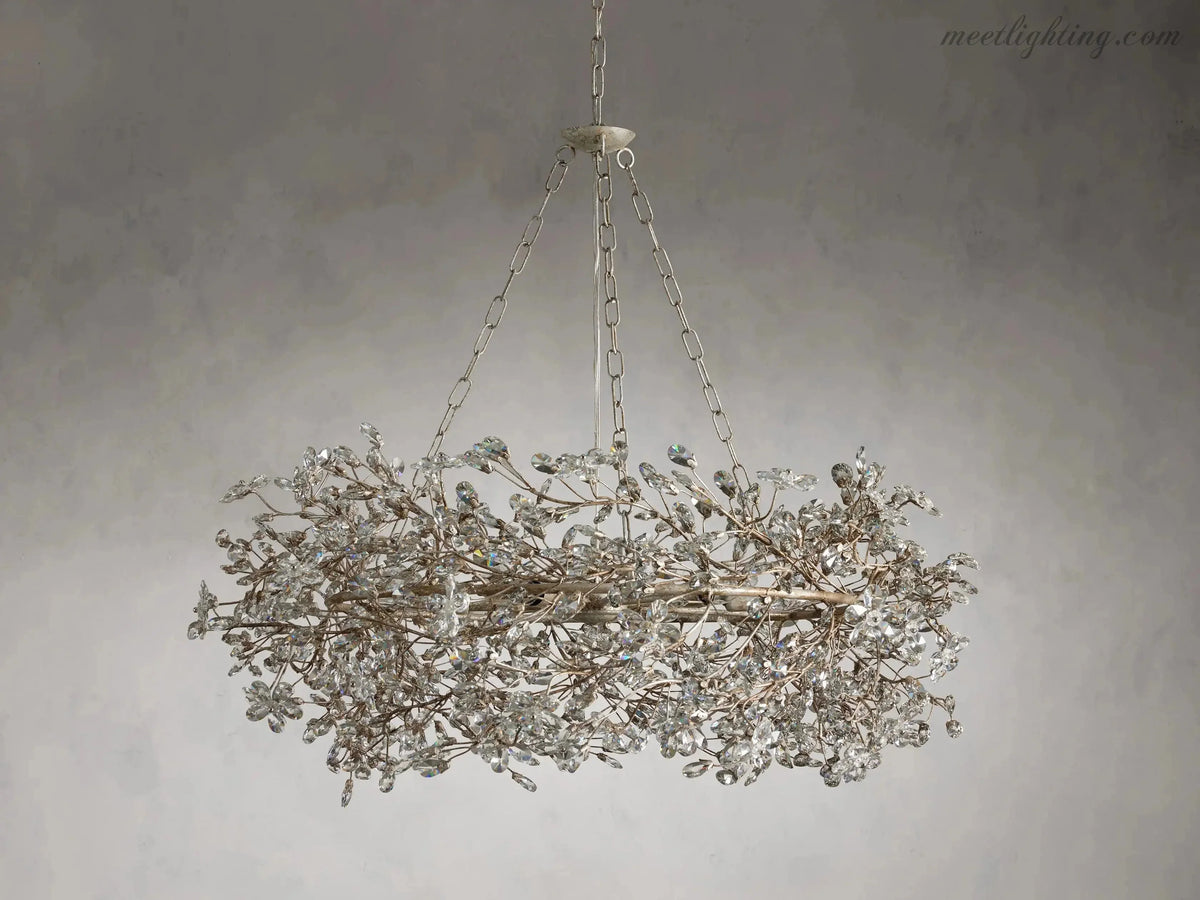 Lustre avec finition dorée, 6 à 12 sources lumineuses, suspension en fer fabriquée à la main, réglable, pour table à manger | Sansoti