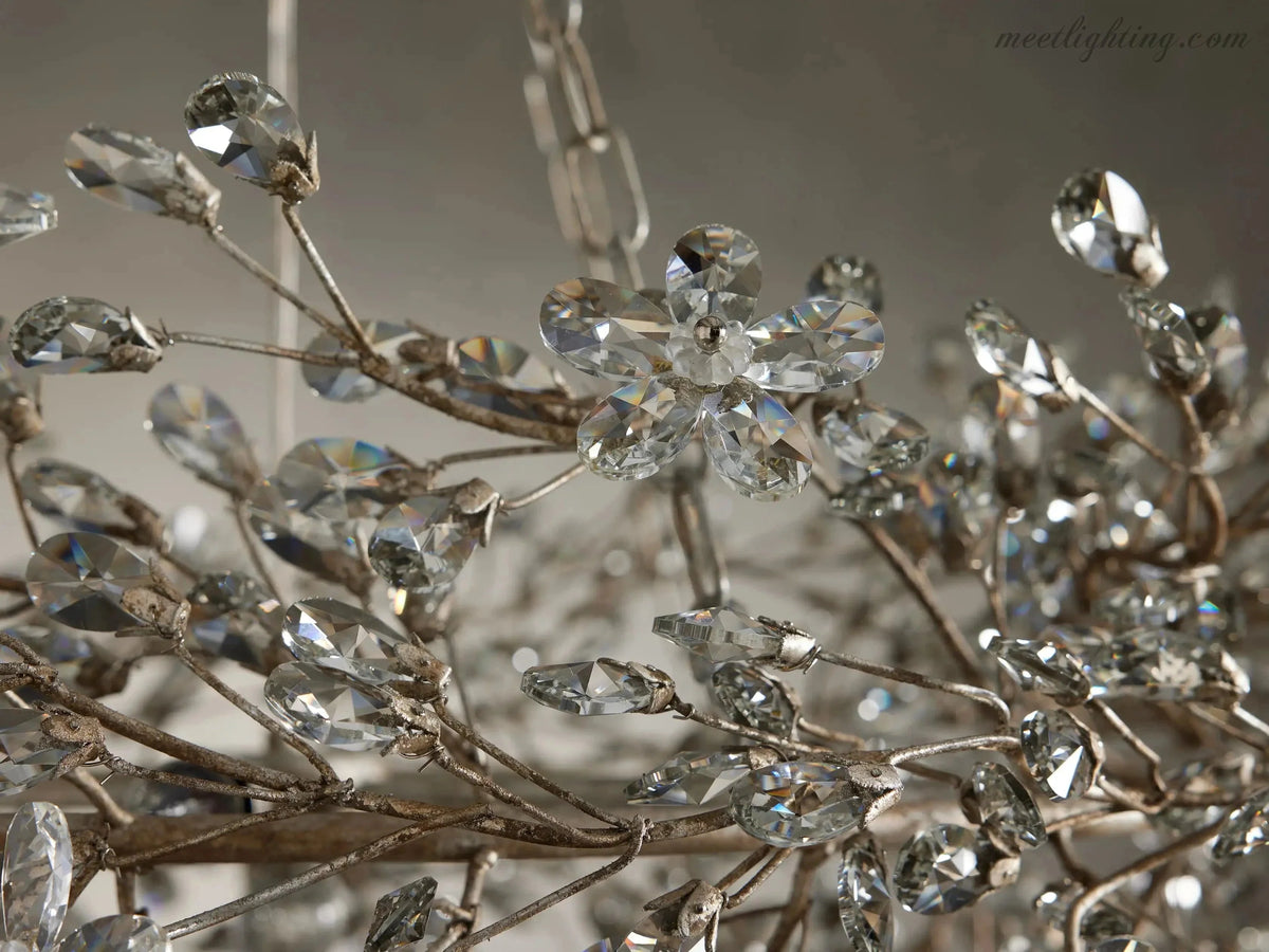 Lustre avec finition dorée, 6 à 12 sources lumineuses, suspension en fer fabriquée à la main, réglable, pour table à manger | Sansoti
