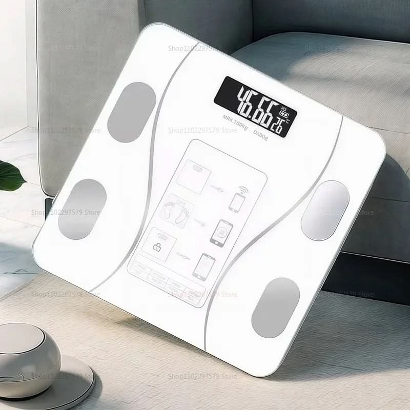 Intelligente Körperanalysewaage mit LED-Display und App-Konnektivität zur Fitnessüberwachung und Gesundheitskontrolle | Sansoti