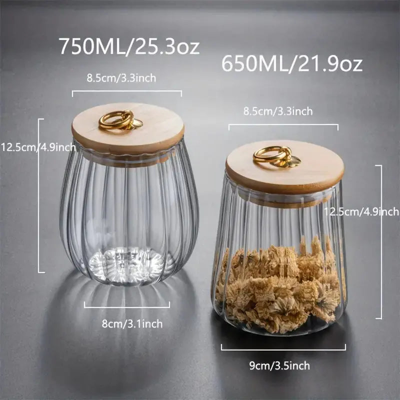 Vorratsglas Holzdeckel Gold Borosilikat Tee Küche Skandinavisch | Restfield