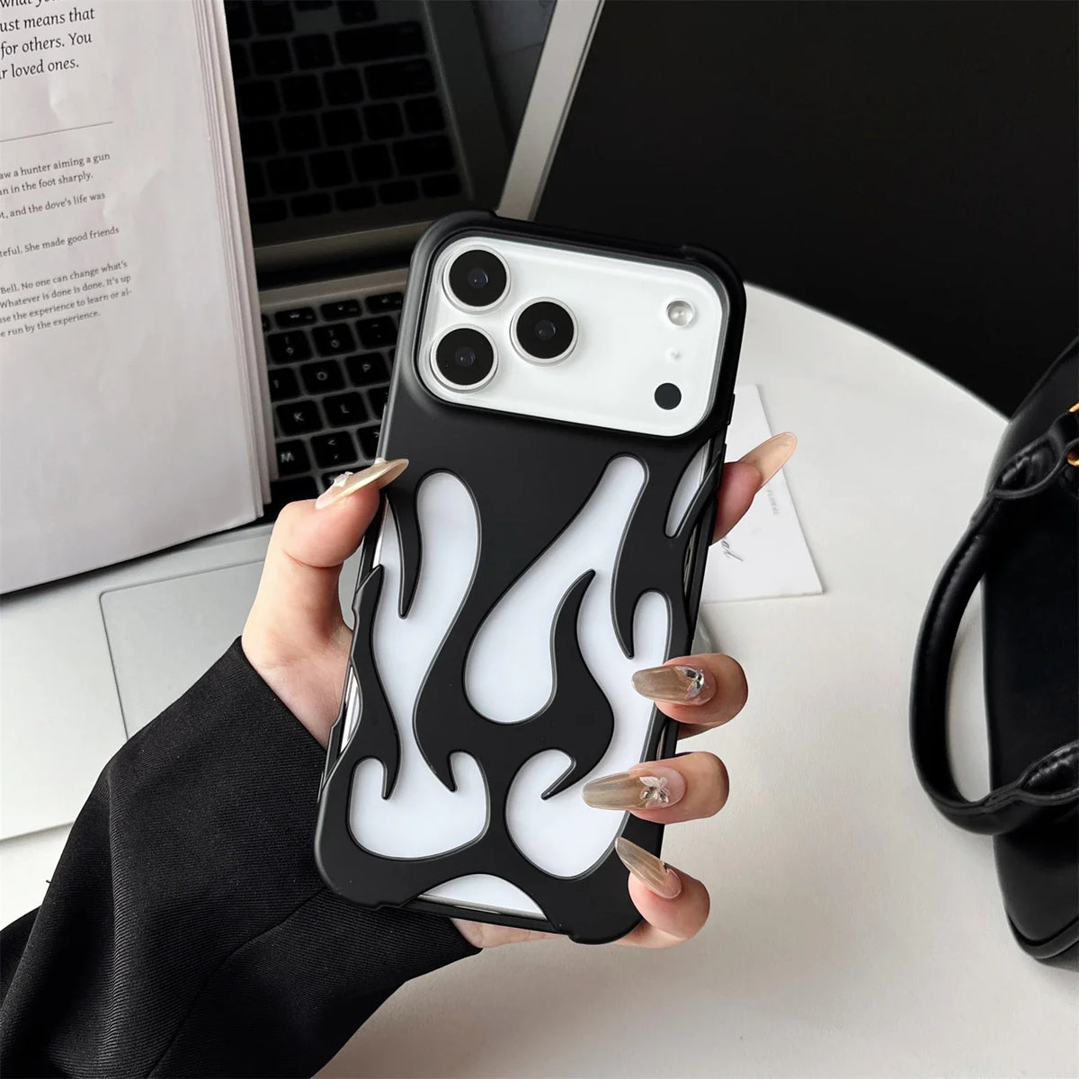 Perforated iPhone Phone Case with Flame Design Heat Dissipation Matte or Glossy Finish Protective Cover | Sansoti