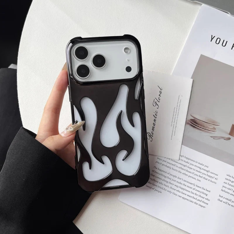 Perforated iPhone Phone Case with Flame Design Heat Dissipation Matte or Glossy Finish Protective Cover | Sansoti