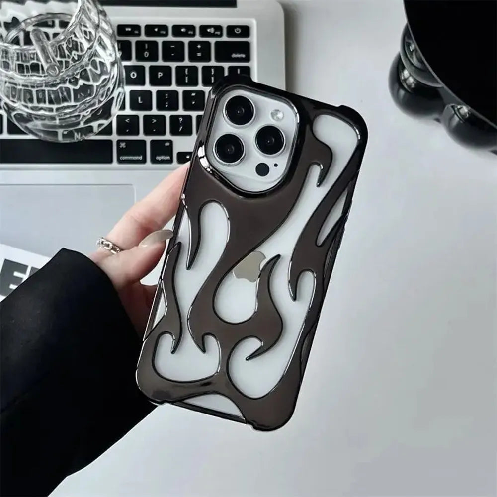 Perforated iPhone Phone Case with Flame Design Heat Dissipation Matte or Glossy Finish Protective Cover | Sansoti