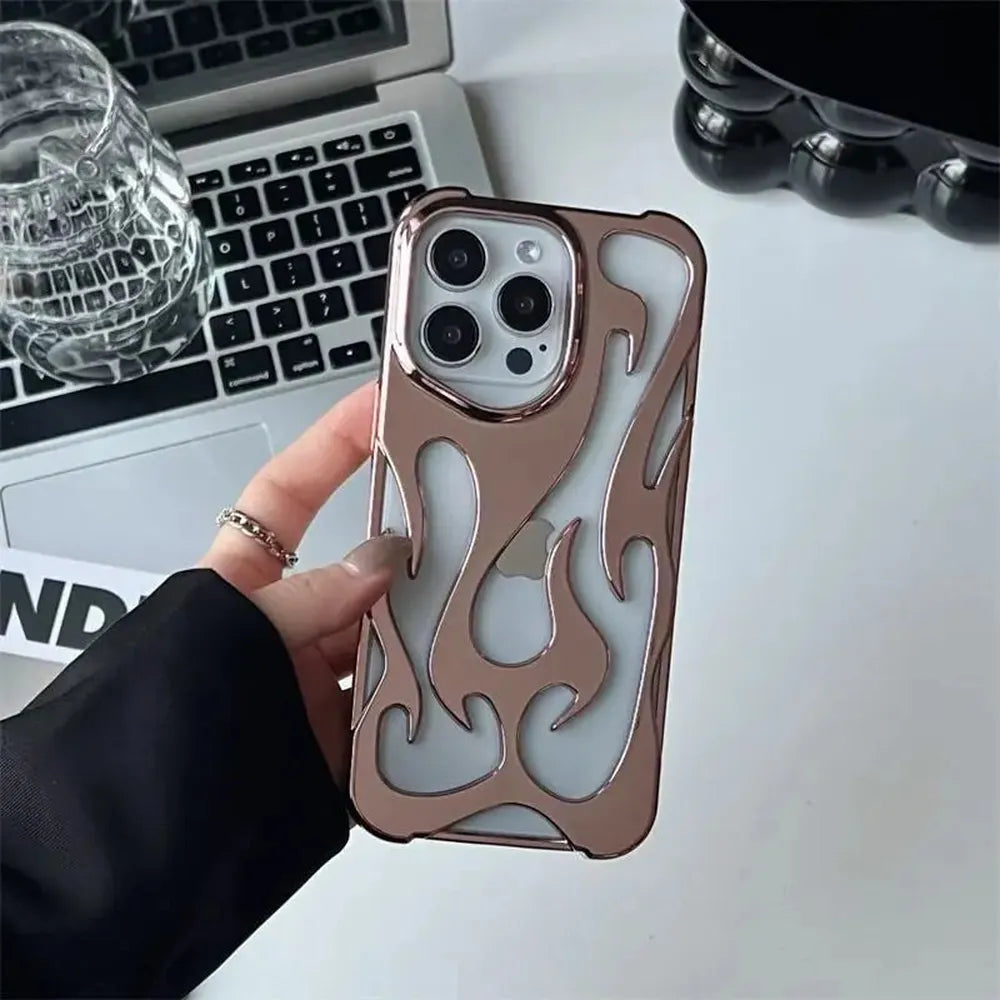 Perforated iPhone Phone Case with Flame Design Heat Dissipation Matte or Glossy Finish Protective Cover | Sansoti