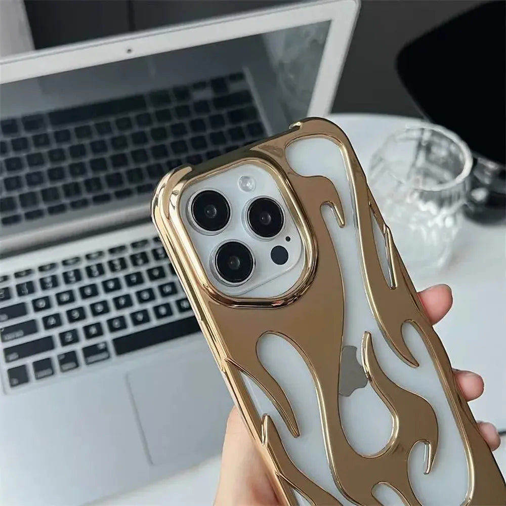 Perforated iPhone Phone Case with Flame Design Heat Dissipation Matte or Glossy Finish Protective Cover | Sansoti