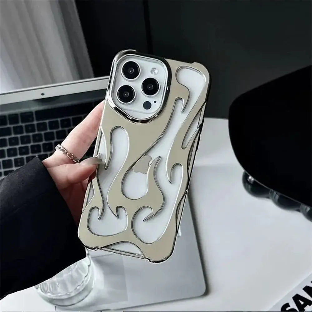 Perforated iPhone Phone Case with Flame Design Heat Dissipation Matte or Glossy Finish Protective Cover | Sansoti