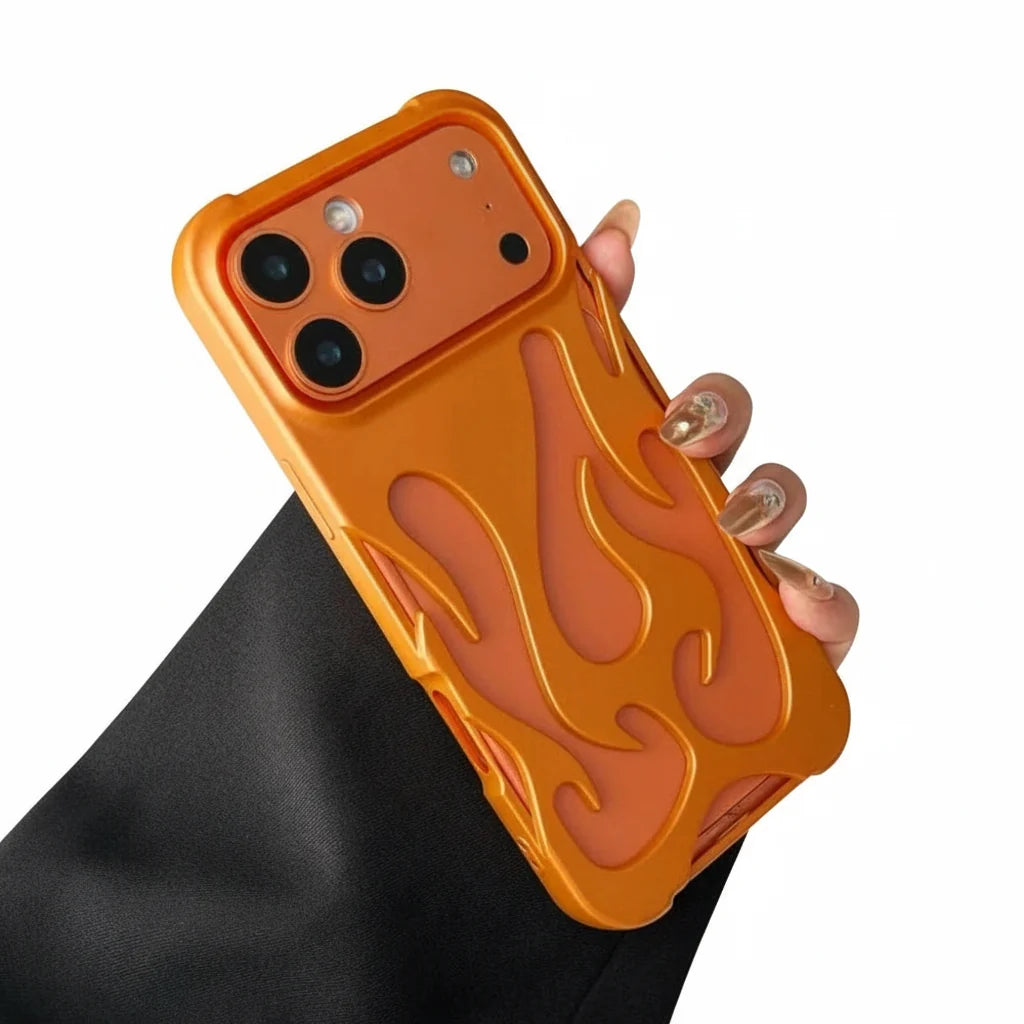 Perforated iPhone Phone Case with Flame Design Heat Dissipation Matte or Glossy Finish Protective Cover | Sansoti