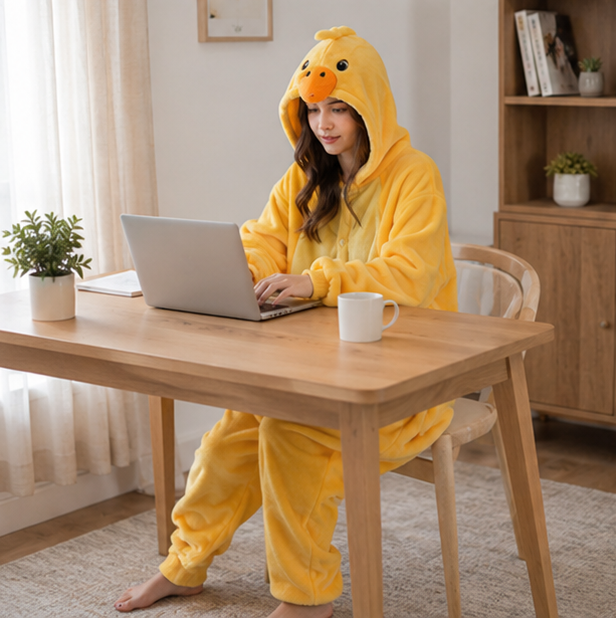 Capybara Flannel Hooded Onesie for Children – Soft Jumpsuit for Dress-Up Parties and Themed Events | Sansoti