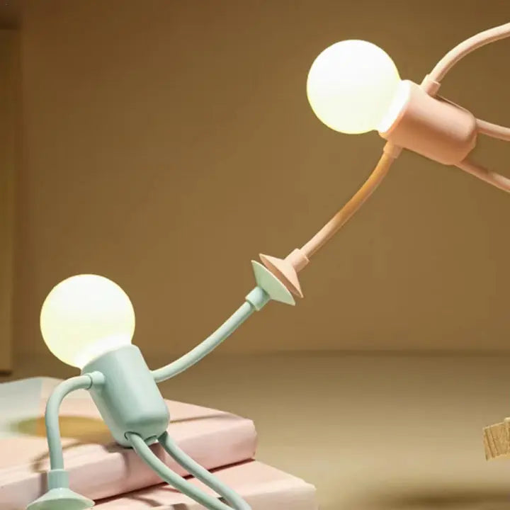 Decoratief LED Figuurtjeslamp 18cm Warmwit USB Oplaadbaar Sfeerlicht Slaapkamer Woonkamer Nachtlamp Bureaulamp Zuignappen Flexibel | Sansoti