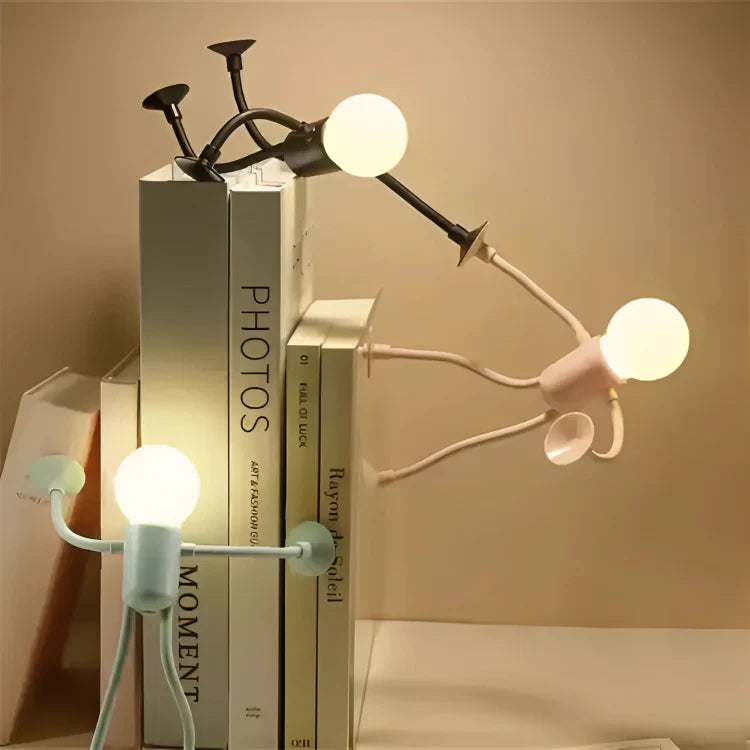 Decoratief LED Figuurtjeslamp 18cm Warmwit USB Oplaadbaar Sfeerlicht Slaapkamer Woonkamer Nachtlamp Bureaulamp Zuignappen Flexibel | Sansoti