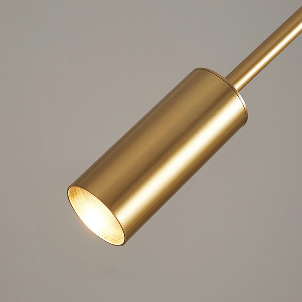 Stojąca lampa podłogowa z mosiądzu, LED, zakrzywiony reflektor do czytania, czarno-złota, minimalistyczna, elegancka, regulowane światło, do salonu | Sansoti