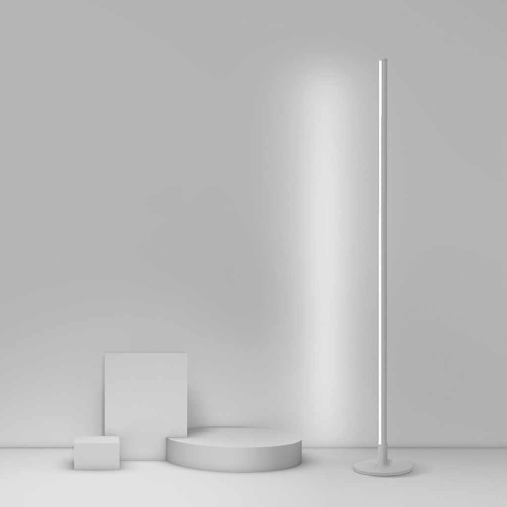 Schlanke dimmbare LED-Stehleuchte mit Fernbedienung, Aluminium, Eisen, Acryl, Schwarz Weiß, modern, minimalistisch | Sansoti