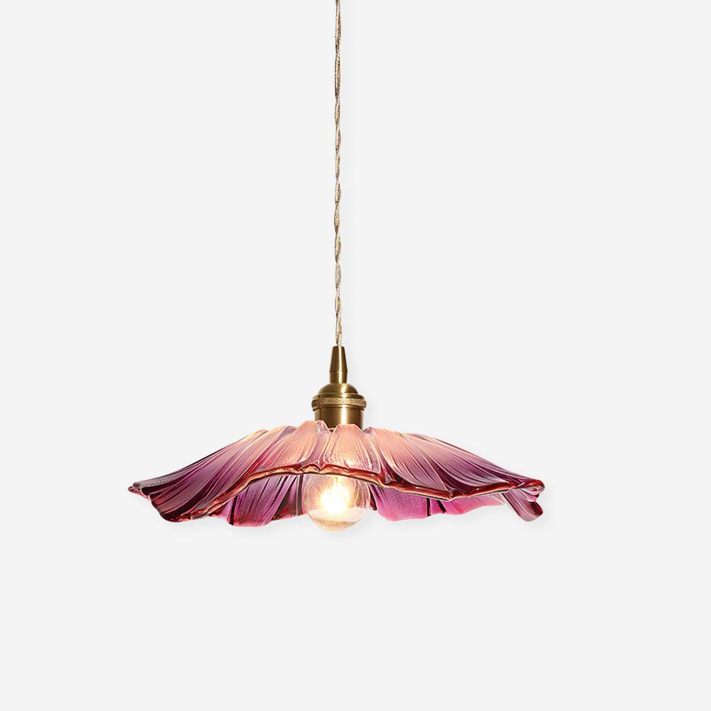 Suspension Fleur Verre Rétro Transparent Cuivre E27 Vintage Cuisine Table à Manger | Restfield