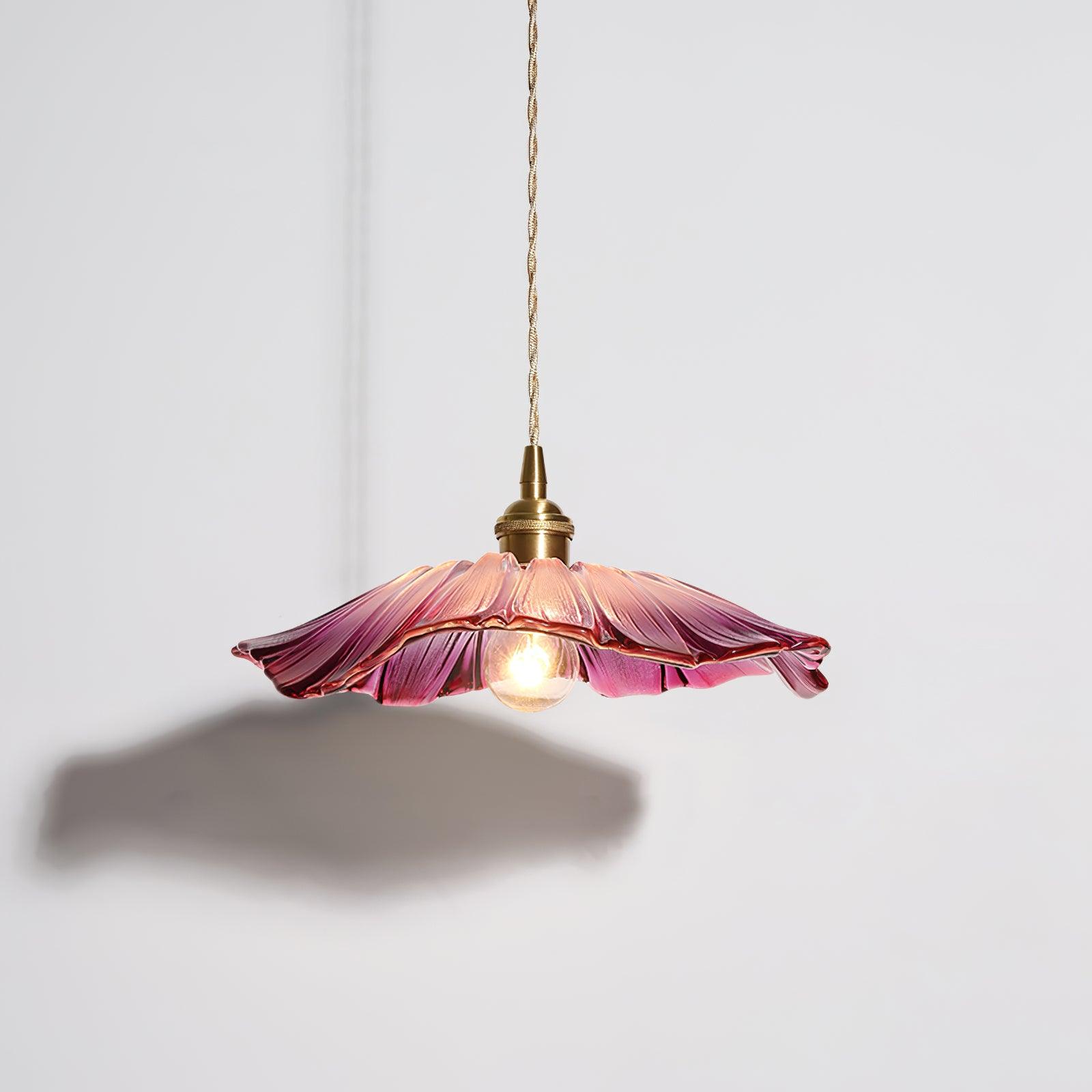 Suspension Fleur Verre Rétro Transparent Cuivre E27 Vintage Cuisine Table à Manger | Restfield
