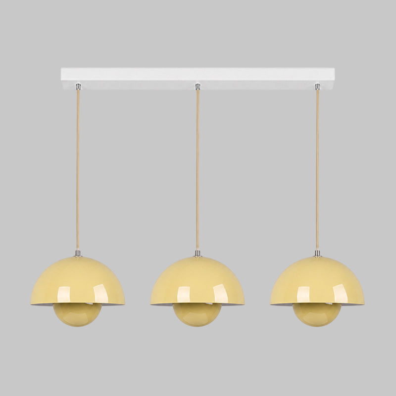 Ronde Hanglampen in Scandinavisch Design – Dubbele Halfbolvorm met Verstelbare Draad – E27/G9 – Verkrijgbaar in 16 Kleuren | Sansoti