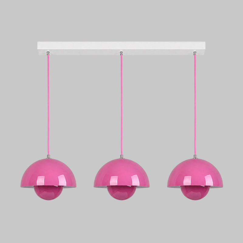 Ronde Hanglampen in Scandinavisch Design – Dubbele Halfbolvorm met Verstelbare Draad – E27/G9 – Verkrijgbaar in 16 Kleuren | Sansoti