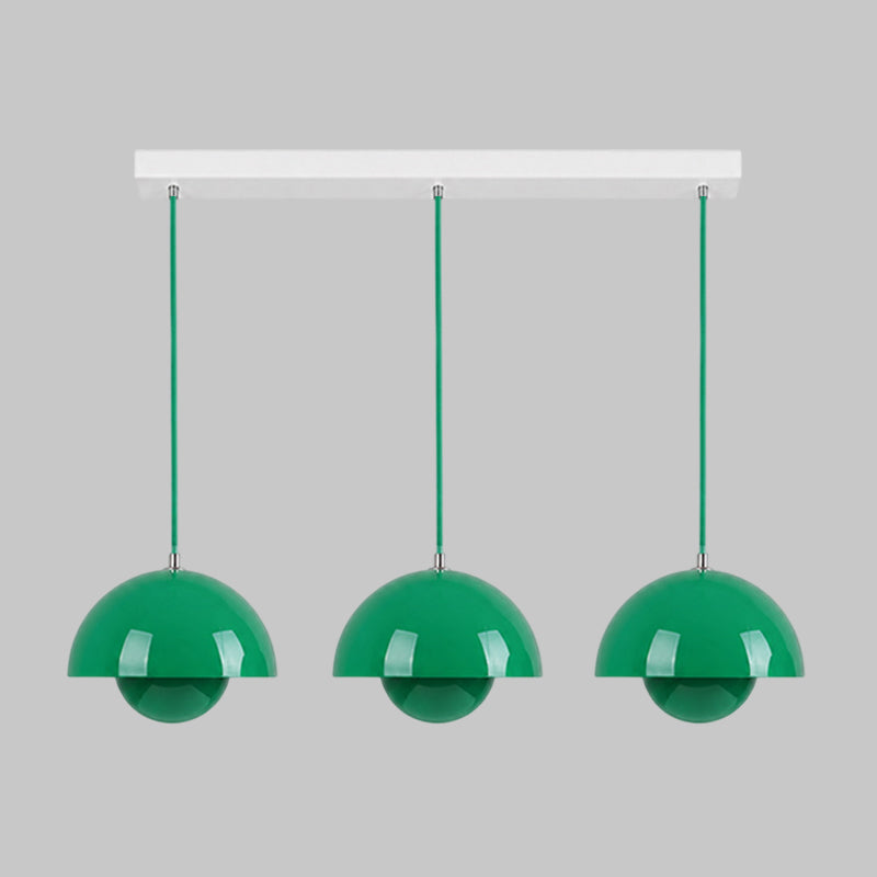 Ronde Hanglampen in Scandinavisch Design – Dubbele Halfbolvorm met Verstelbare Draad – E27/G9 – Verkrijgbaar in 16 Kleuren | Sansoti
