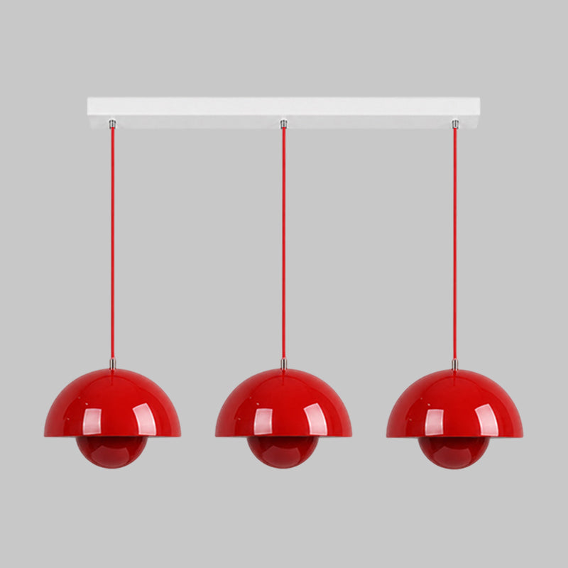 Ronde Hanglampen in Scandinavisch Design – Dubbele Halfbolvorm met Verstelbare Draad – E27/G9 – Verkrijgbaar in 16 Kleuren | Sansoti