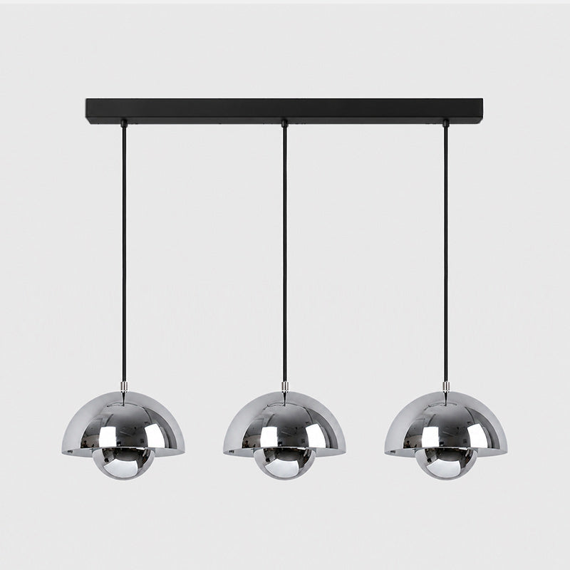 Ronde Hanglampen in Scandinavisch Design – Dubbele Halfbolvorm met Verstelbare Draad – E27/G9 – Verkrijgbaar in 16 Kleuren | Sansoti