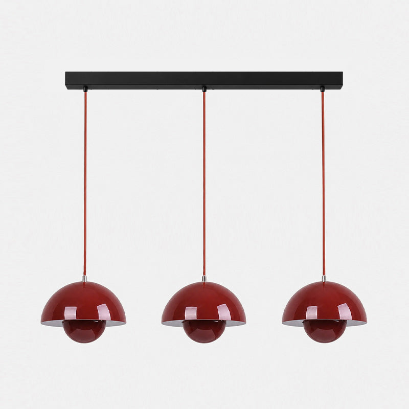 Ronde Hanglampen in Scandinavisch Design – Dubbele Halfbolvorm met Verstelbare Draad – E27/G9 – Verkrijgbaar in 16 Kleuren | Sansoti