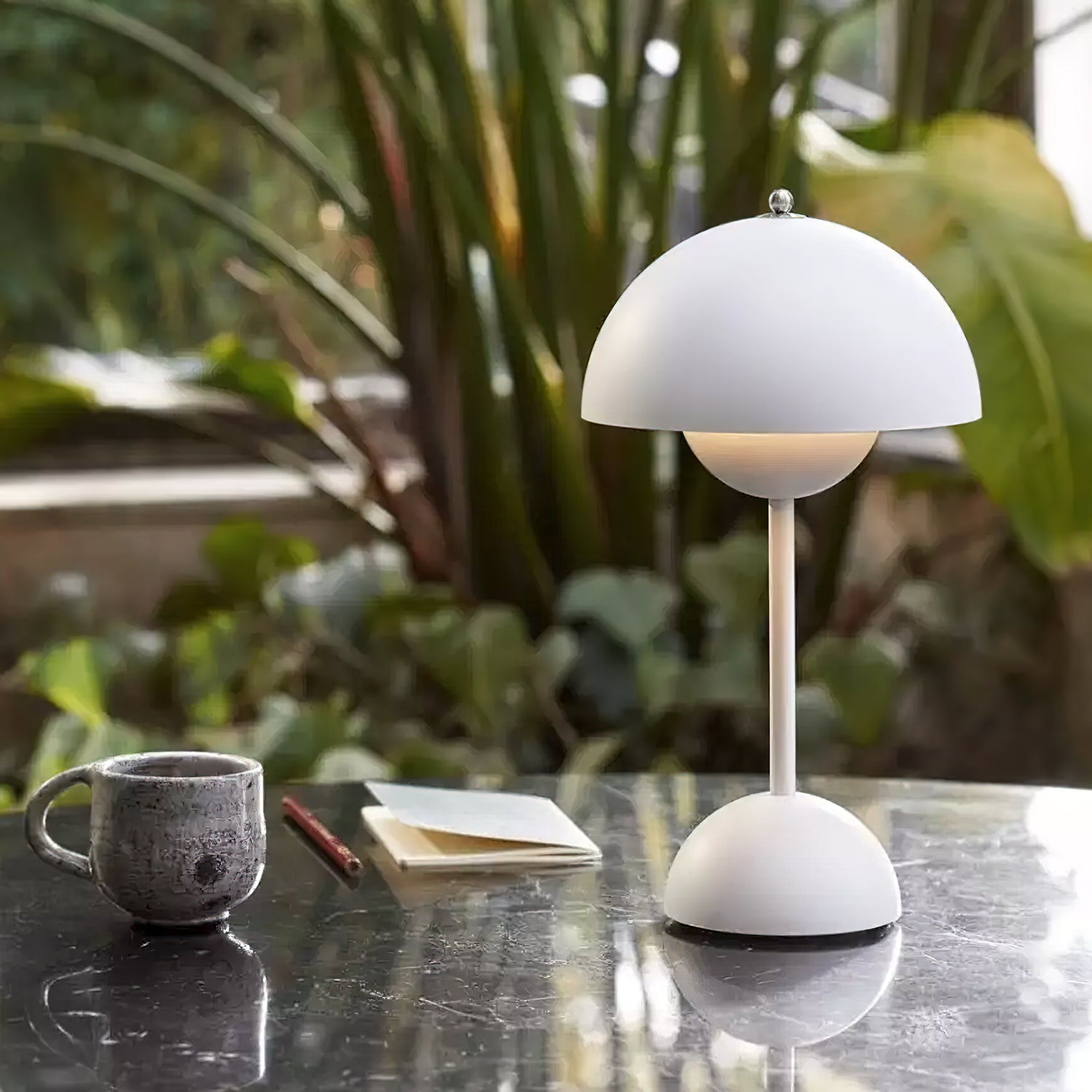 Draagbare Tafellamp met Oplaadbare Accu en Aanraakbediening – Snoerloze LED-lamp met 3 Kleurtemperaturen voor Binnen en Buiten | Sansoti