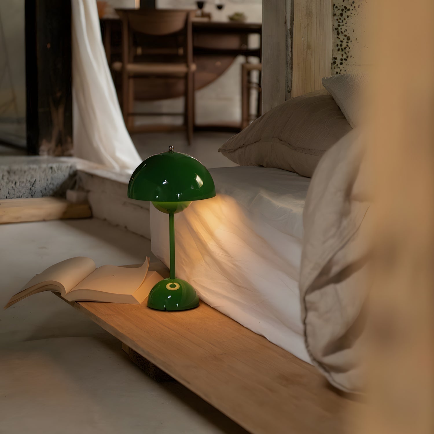 Draagbare Tafellamp met Oplaadbare Accu en Aanraakbediening – Snoerloze LED-lamp met 3 Kleurtemperaturen voor Binnen en Buiten | Sansoti