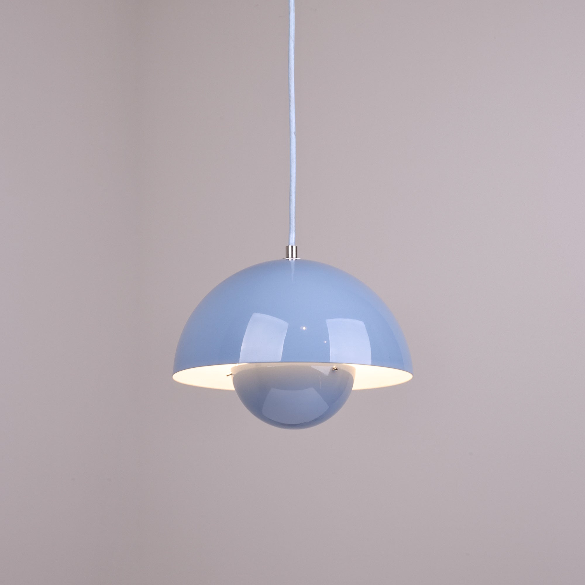 Ronde Hanglampen in Scandinavisch Design – Dubbele Halfbolvorm met Verstelbare Draad – E27/G9 – Verkrijgbaar in 16 Kleuren | Sansoti