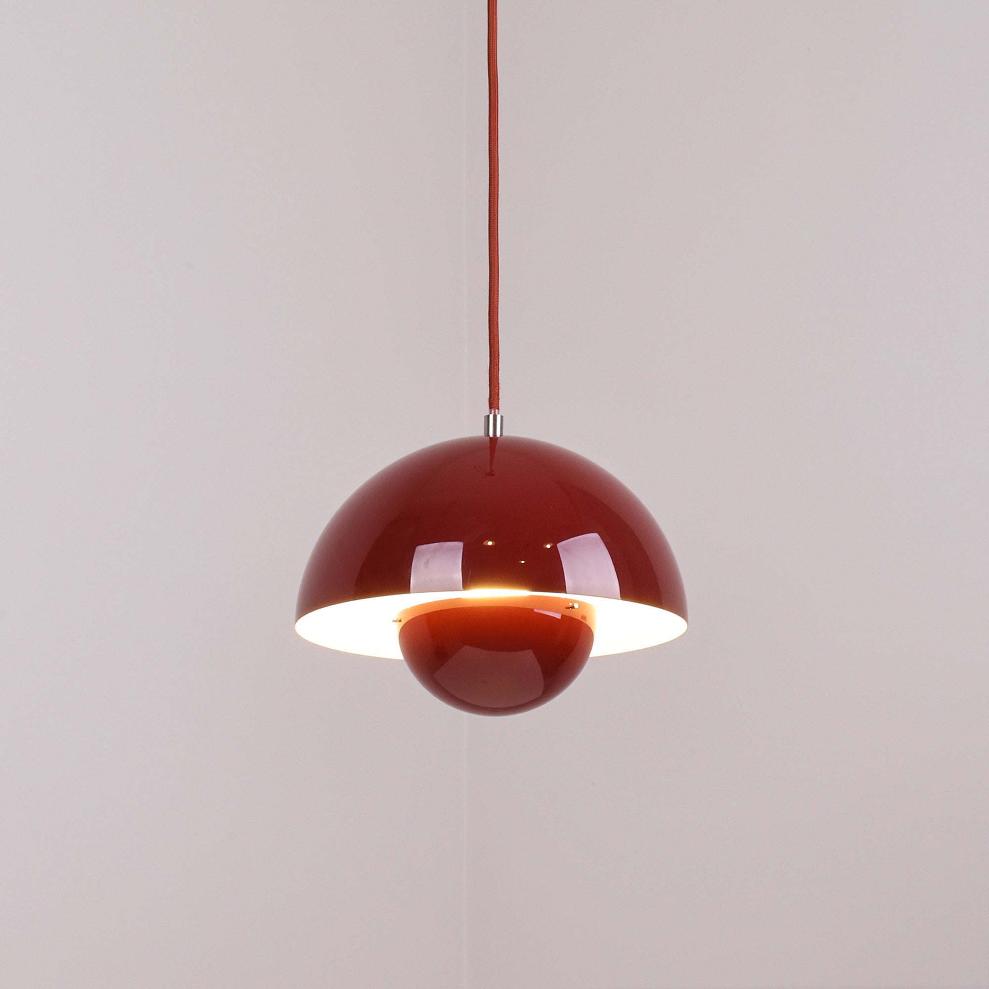 Ronde Hanglampen in Scandinavisch Design – Dubbele Halfbolvorm met Verstelbare Draad – E27/G9 – Verkrijgbaar in 16 Kleuren | Sansoti