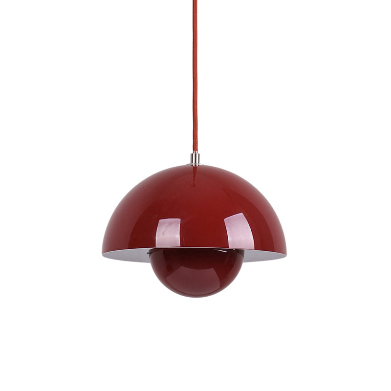 Ronde Hanglampen in Scandinavisch Design – Dubbele Halfbolvorm met Verstelbare Draad – E27/G9 – Verkrijgbaar in 16 Kleuren | Sansoti
