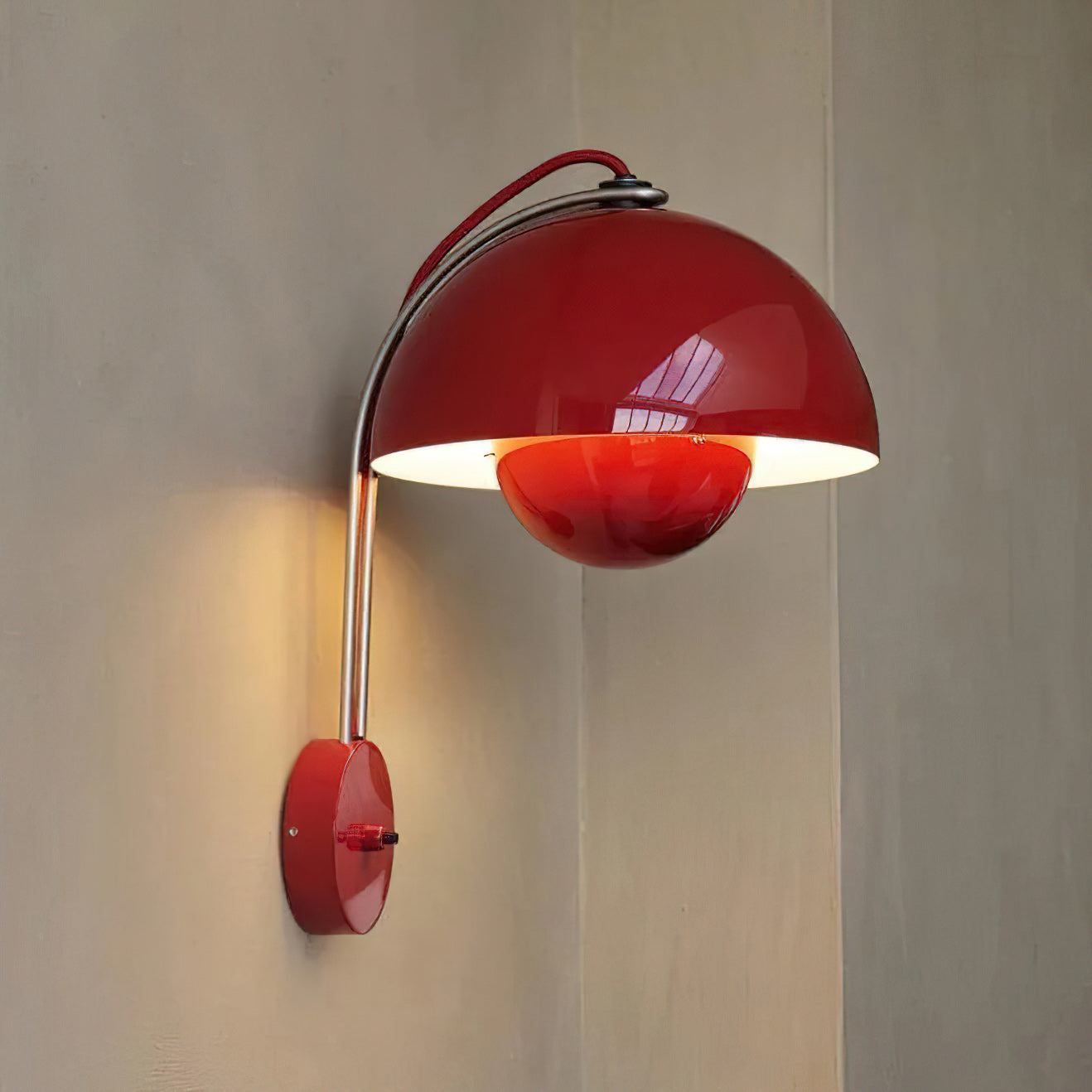 VP9 Wandlamp — Dubbele Koepel Stijlicoon in 13 Kleuren — Dimbaar E26/E27 — Voor Slaapkamer, Gang, Leeshoek | Sansoti