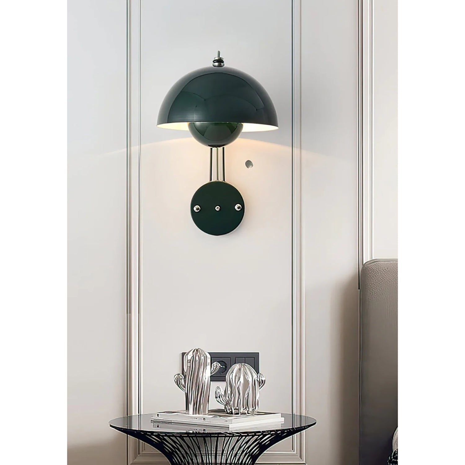 VP9 Wandlamp — Dubbele Koepel Stijlicoon in 13 Kleuren — Dimbaar E26/E27 — Voor Slaapkamer, Gang, Leeshoek | Sansoti