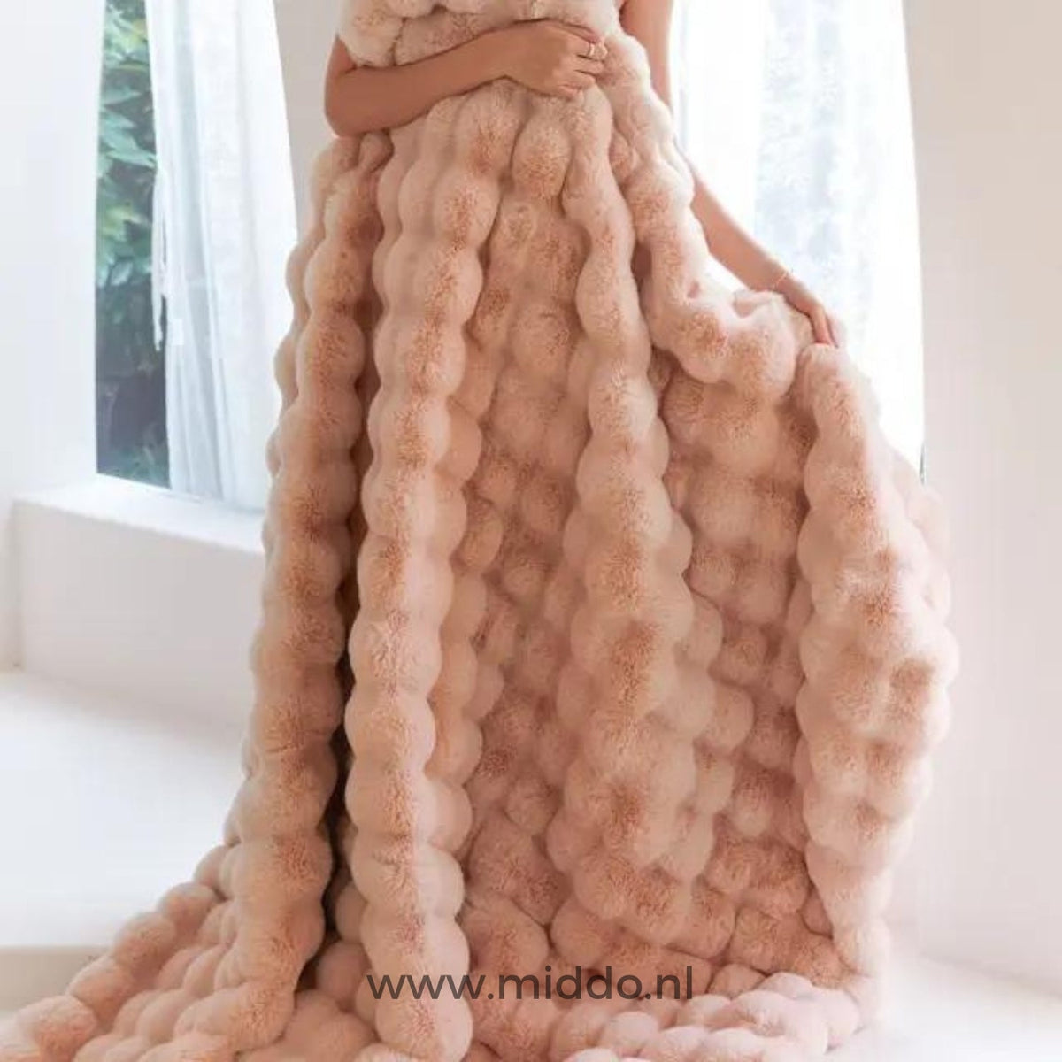 Teddydecke XL Beige Grau Rosa Blau Weiß – Besonders dicke, weiche, warme Kuscheldecke für Bett und Sofa | Sansoti
