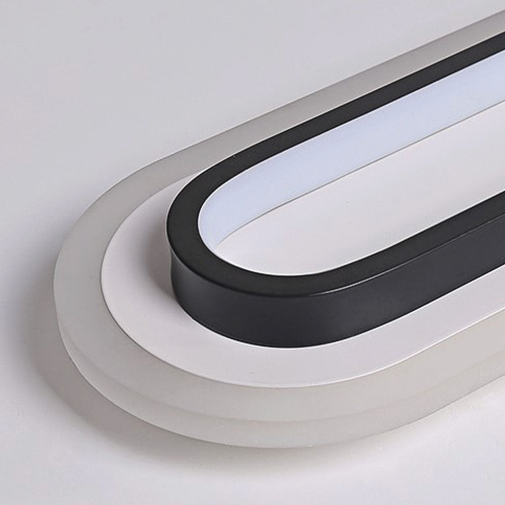 Ovale LED-Deckenleuchte Flush Mount Minimalistisches Design Schwarz Weiß für Flur Eingangsbereich Balkon Diele Wohnraum | Sansoti