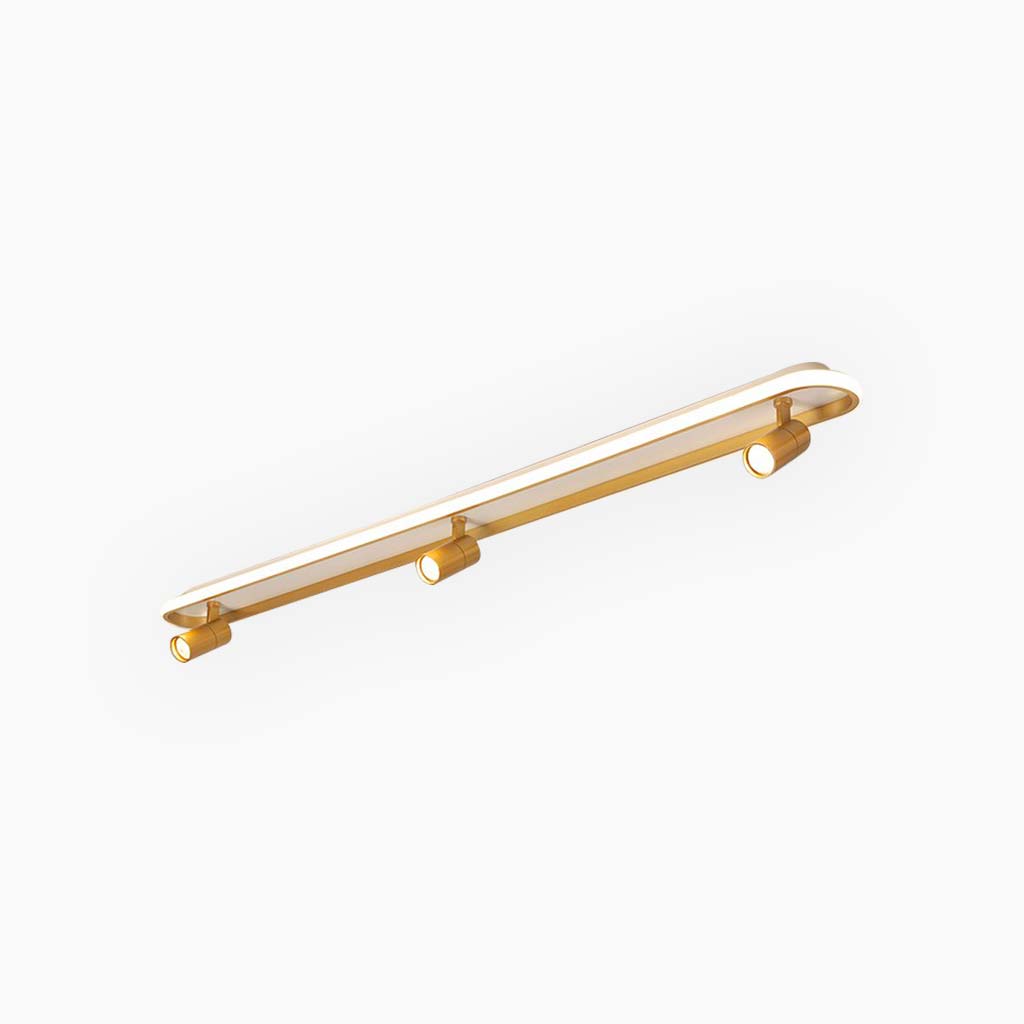 Moderner Deckenstrahler mit Schienensystem, Weiß & Gold, 3-farbig, verstellbares LED-Schienensystem, Wohnzimmer, Schlafzimmer, Beleuchtung | Sansoti