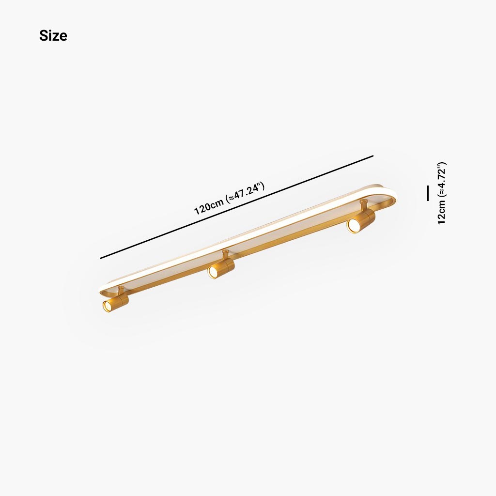 Moderner Deckenstrahler mit Schienensystem, Weiß & Gold, 3-farbig, verstellbares LED-Schienensystem, Wohnzimmer, Schlafzimmer, Beleuchtung | Sansoti