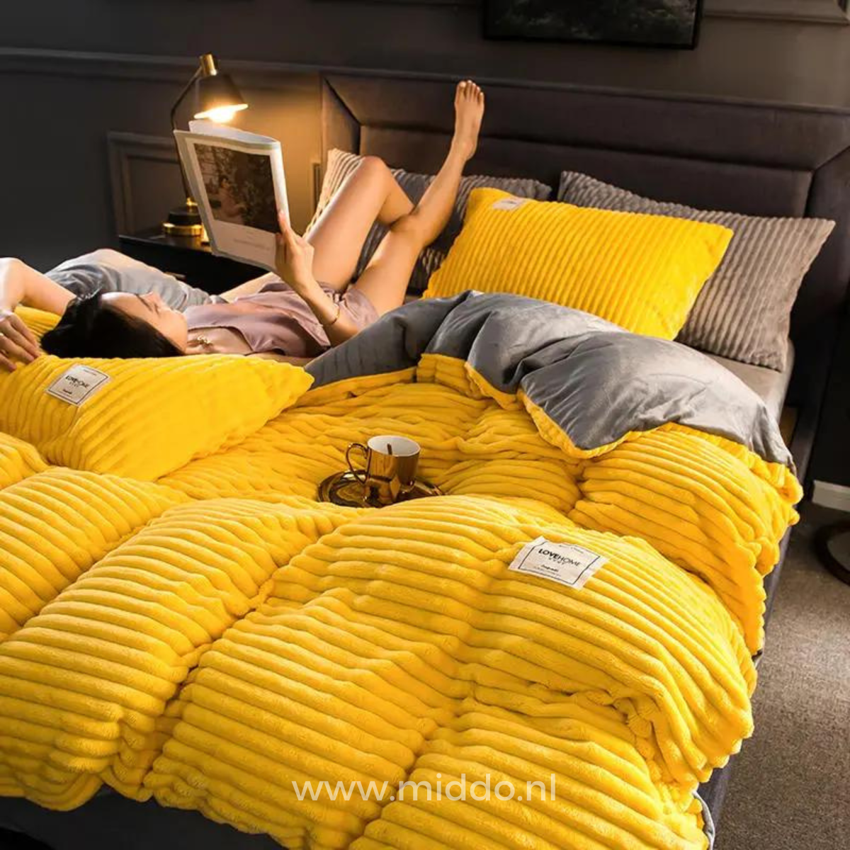 Samt-Fleece-Bettbezug mit weichem Futter für Wärme, Komfort und Gemütlichkeit in jedem Schlafzimmer | Sansoti