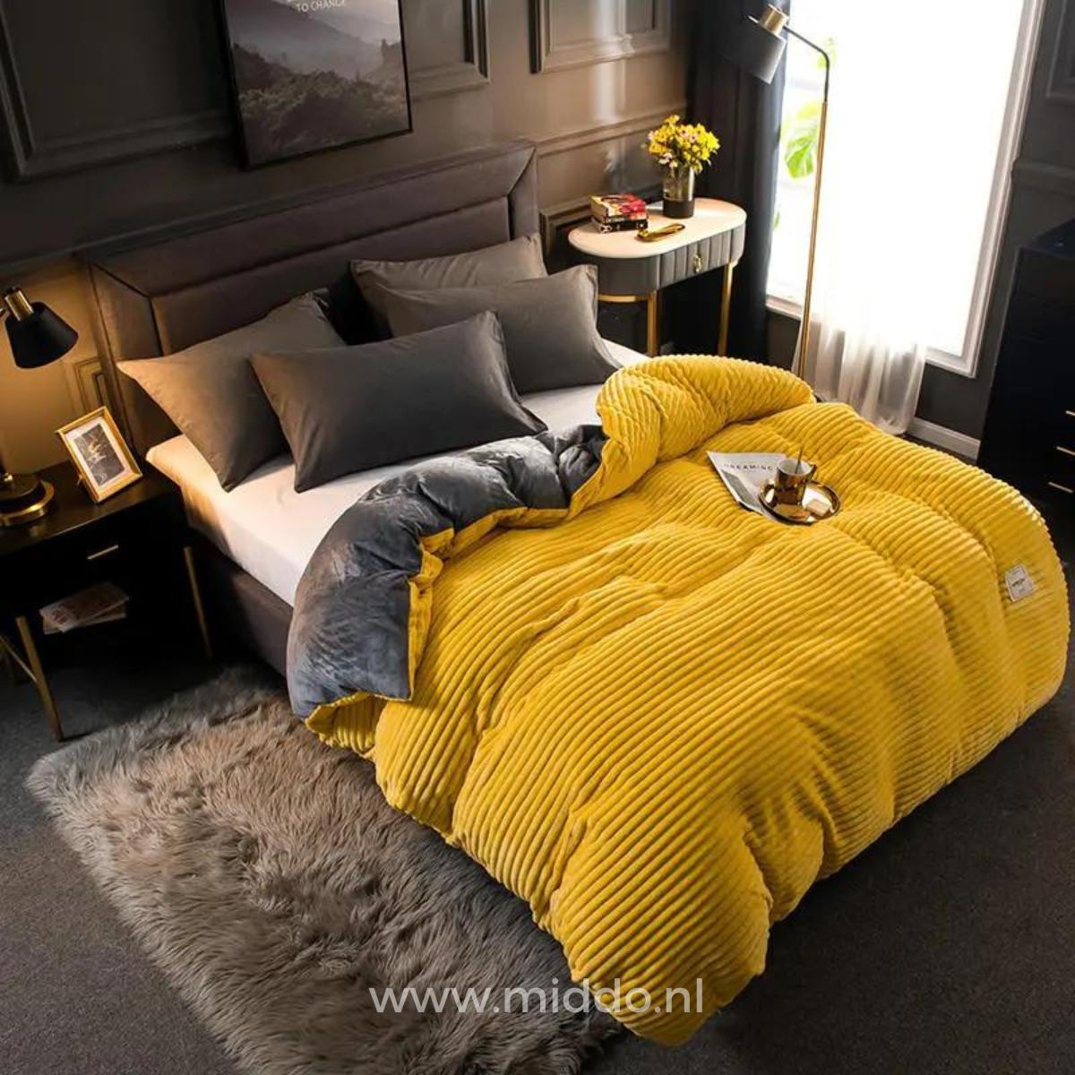 Samt-Fleece-Bettbezug mit weichem Futter für Wärme, Komfort und Gemütlichkeit in jedem Schlafzimmer | Sansoti