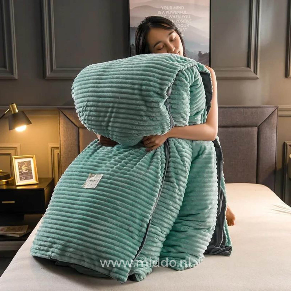 Samt-Fleece-Bettbezug mit weichem Futter für Wärme, Komfort und Gemütlichkeit in jedem Schlafzimmer | Sansoti