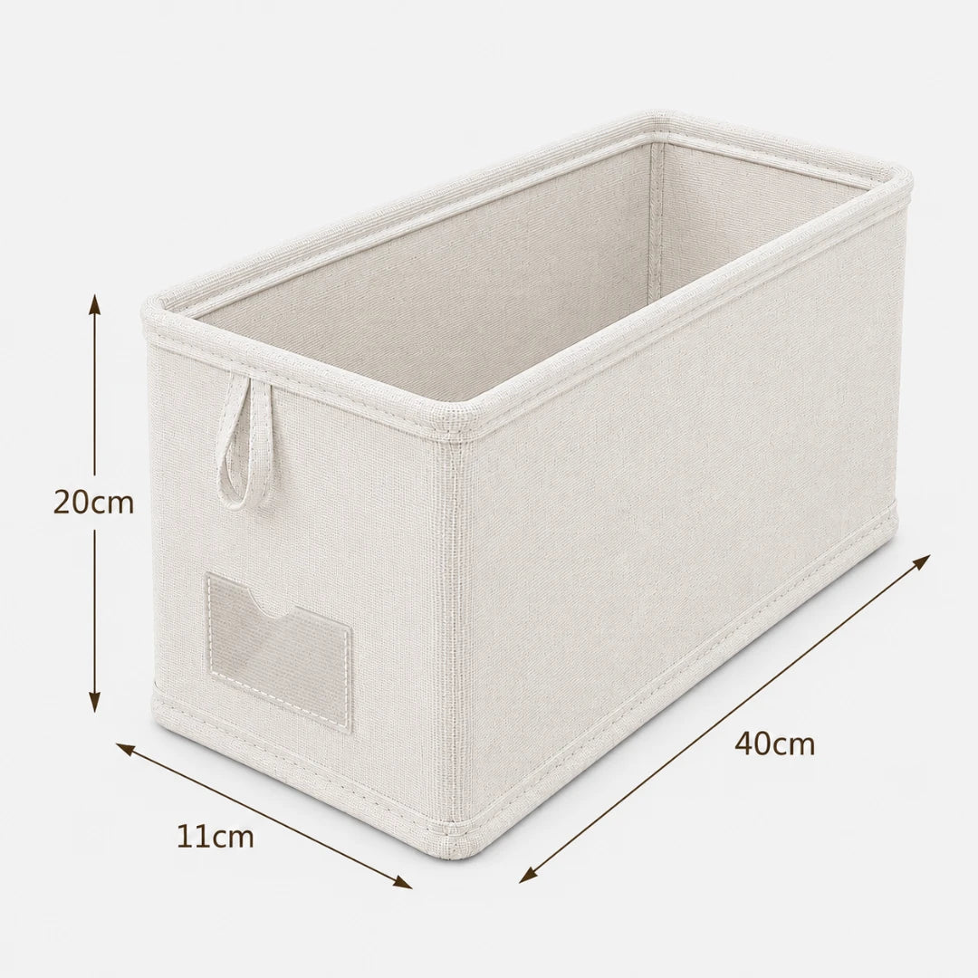 Opvouwbare Laden Organizer Linnen Katoen 40x25x20cm Kledingopslag Lade Verdeler Opbergsysteem voor Kast | Sansoti