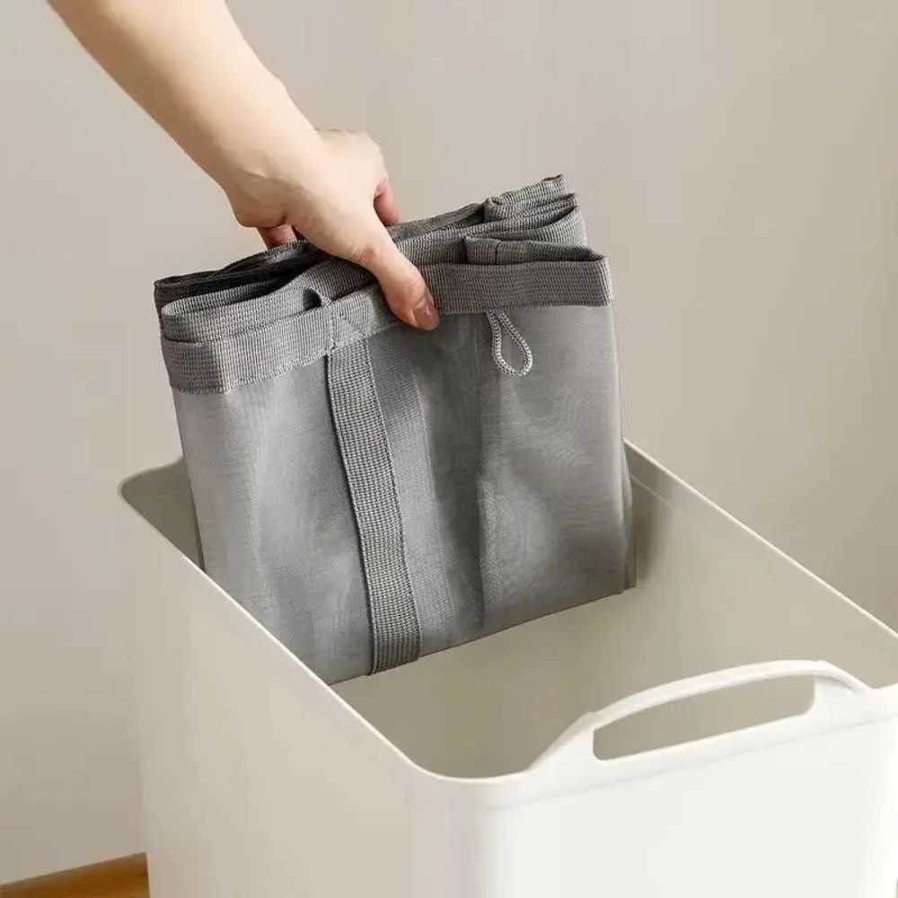 Inklapbare Wasmand met Mesh - Opvouwbare Wasgoed Opbergmand voor Slaapkamer en Badkamer - Lichtgewicht Ventilerende Wasbox met Hanglusje | Sansoti