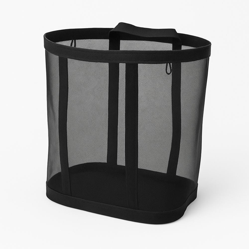 Inklapbare Wasmand met Mesh - Opvouwbare Wasgoed Opbergmand voor Slaapkamer en Badkamer - Lichtgewicht Ventilerende Wasbox met Hanglusje | Sansoti