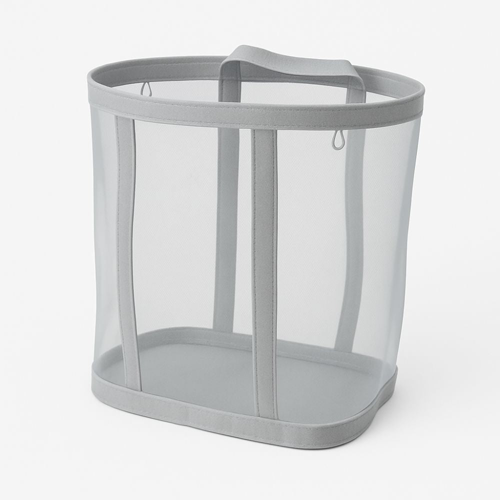 Inklapbare Wasmand met Mesh - Opvouwbare Wasgoed Opbergmand voor Slaapkamer en Badkamer - Lichtgewicht Ventilerende Wasbox met Hanglusje | Sansoti