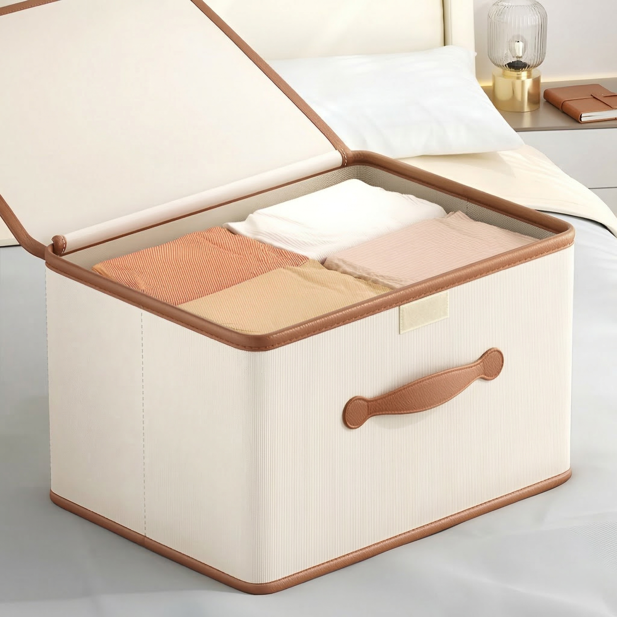 Opbergdoos Opvouwbaar Oxford Stof Met Deksel Kast Slaapkamer Kleding Accessoires Speelgoed Linnengoed Organizer Handvatten | Sansoti