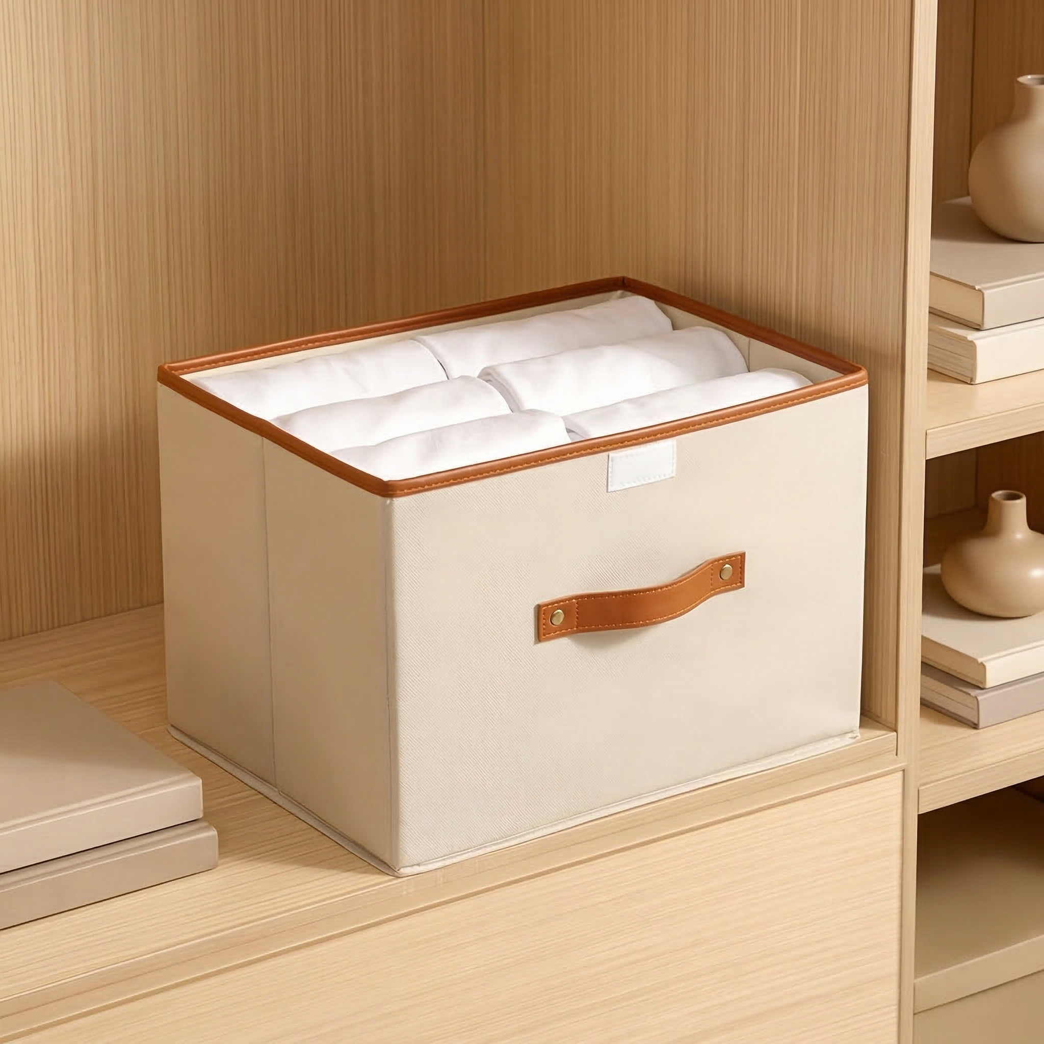 Opbergdoos Opvouwbaar Oxford Stof Met Deksel Kast Slaapkamer Kleding Accessoires Speelgoed Linnengoed Organizer Handvatten | Sansoti