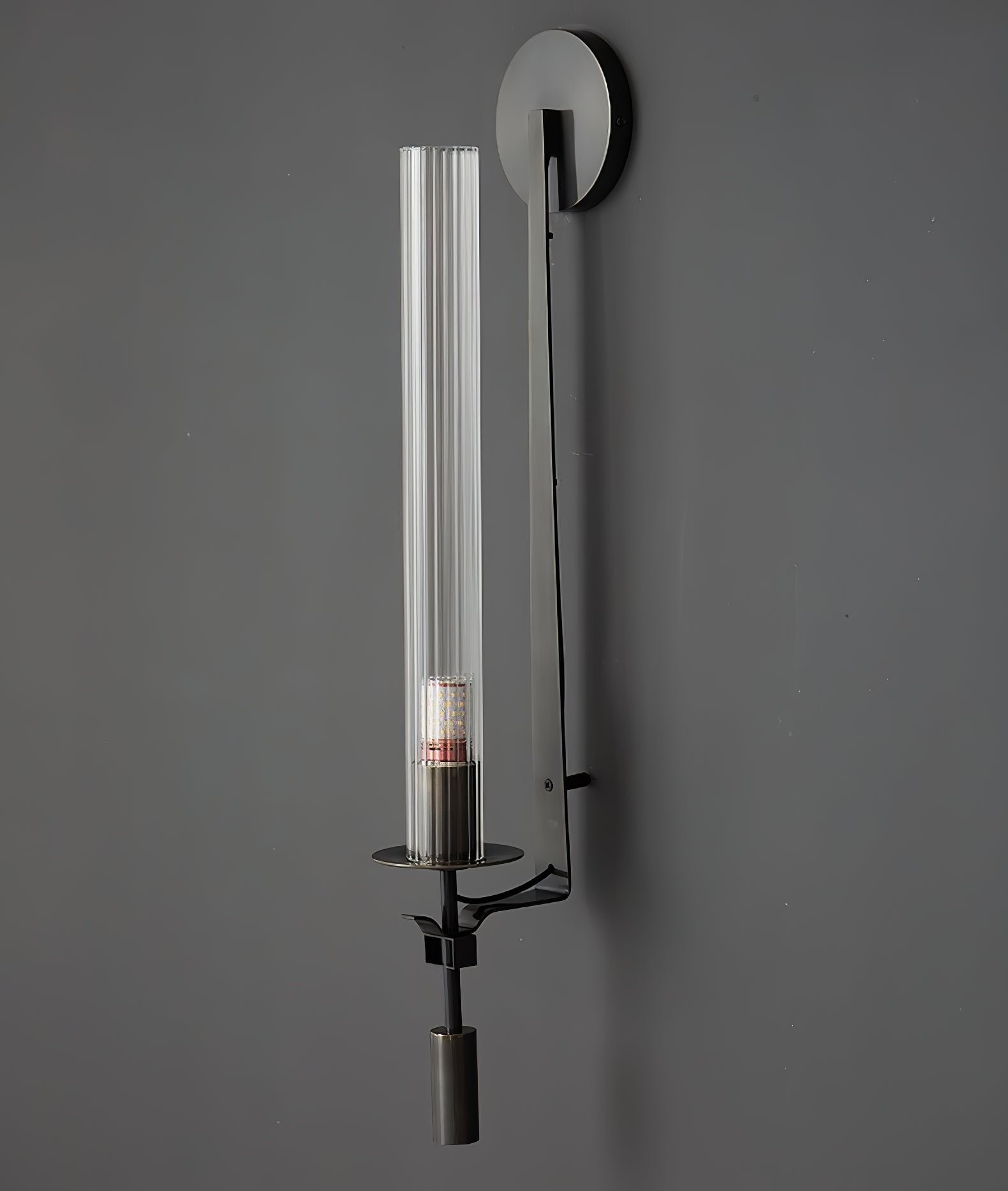 Klassieke Messing Wandlamp met Geribbeld Glas – 1940s Franse Stijl Cilinderlamp voor Gang Woonkamer Slaapkamer – E26 E27 Fitting – Enkel en Dubbel Lichtpunt | Sansoti